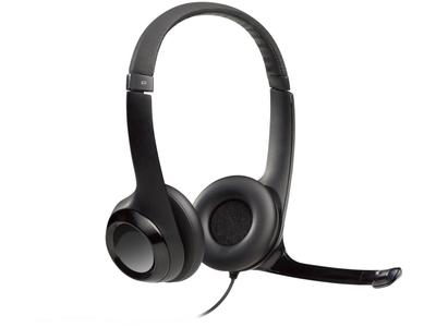 Headset com fio USB Logitech H390 com Almofadas, Controles de Áudio Integrado e Microfone com Redução de Ruído - 981-000014