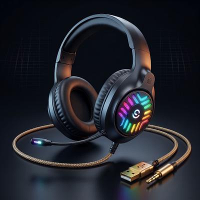 Headset Gamer RGB Pro Imersivo com Microfone HD USB P2, PC, PS4, Xbox