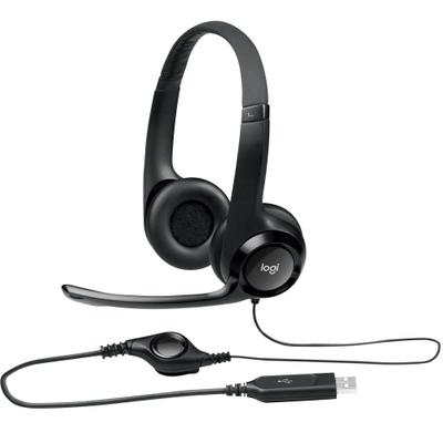Headset Logitech USB H390 Preto Com Controle De Volume