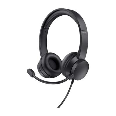 Headset Trust Ayda, Microfone Rebatível, Design Leve, Para PC, Conexão USB, Preto - 25088