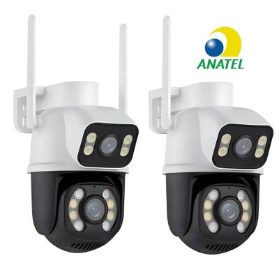 Kit 2 Câmera Externa Ip Wifi 8mp 4k full Hd 360 Rotativa Segurança Dupla Lente Visão Noturna Prova Dágua Infravermelho Nf