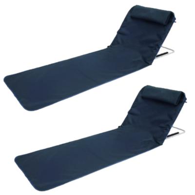 Kit 2 Espreguiçadeira Reclinável de Praia Piscina Cama Ferro