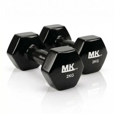 Kit 2 Halteres 2Kg Sextavado Emborrachado MKFIT