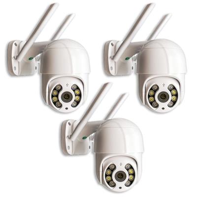 Kit 3 Câmera Externa IP Prova D'água Infravermelho Externa Wifi HD