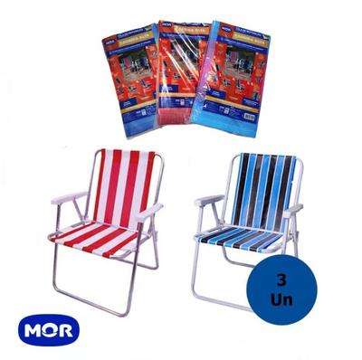Kit 3 Unidades Refil Capa Tela Para Cadeira de Praia Alta