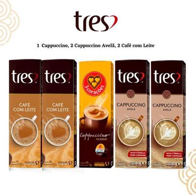 Kit 50 Cápsulas Cremosas Tres Corações Definido