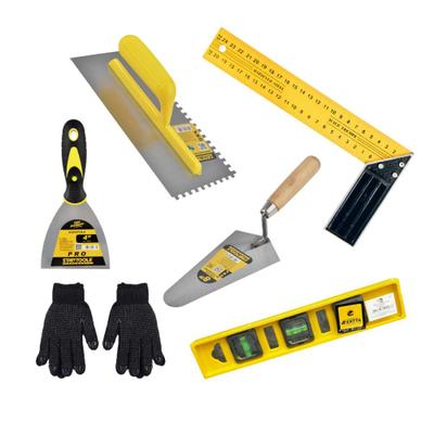 Kit Ferramentas Obra Pedreiro Reforma 6 Pçs Colher Broxa Pro