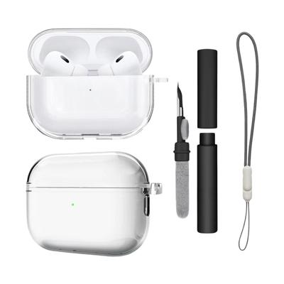 Kit Limpador para Fones e Capa Protetora Nerdcase Compatível com AirPods Pro 1 e 2, Silicone Transparente