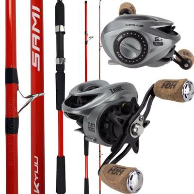 Kit Pesca Vara Fibra Vidro Tubular Carretilha Zaire Drag 9kg Lado da Manivela:EsquerdoCor:Vara 180