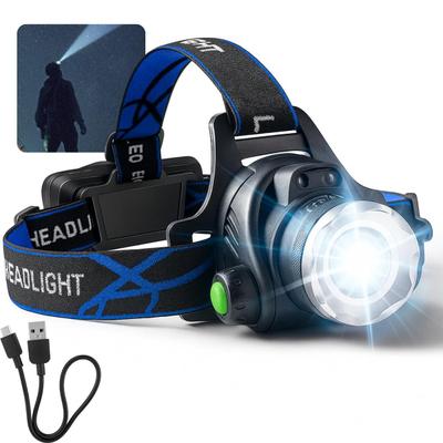 Lanterna Recarregável de cabeça Led Hypercore Forte 2Km Zoom 12 Modos Camping Acampamento Escalada