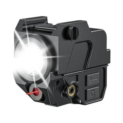 Lanterna Tática LED Com Mira Laser Vermelha E Verde 500 Lumens Carregamento Magnético Trilho De 20mm