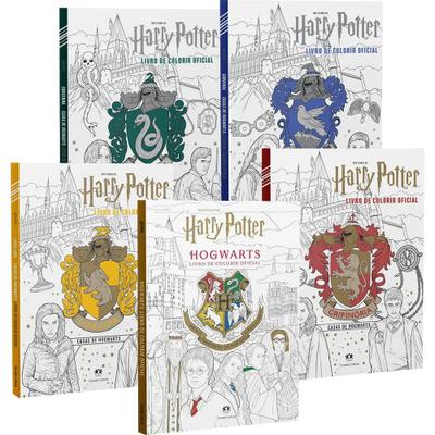 Livros De Colorir Oficial Harry Potter Coleção em 5 Volumes Casas De Hogwards Grifinória Lufa-Lufa Sonserina Hogwarts e