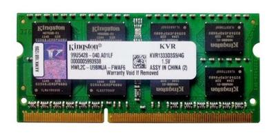 Memória RAM para Notebook DDR3 4GB 1333MHz Kingston - KVR1333D3S9/4G