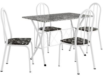 Mesa de Jantar 4 Cadeiras Retangular Branca Artefamol Ravena