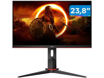 Monitor Gamer AOC 23,8" Full HD HDMI 165Hz 1ms 24G2S/BK com Ajuste de Altura
