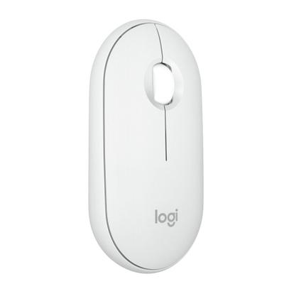 Mouse Sem Fio Logitech Pebble 2 M350s, USB Logi Bolt ou Bluetooth e Pilha Inclusa, com Clique Silencioso, Branco - 910-007047