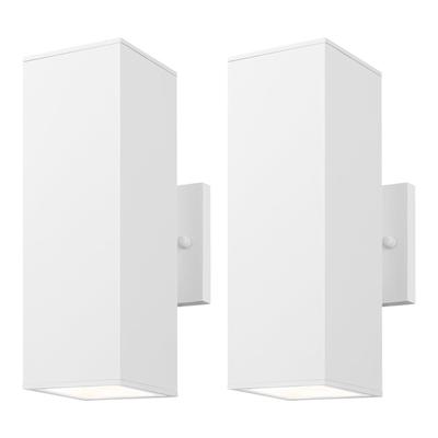 Outdoor Porch Light Mirrea, pacote com 2 unidades, à prova d'água, branco fosco