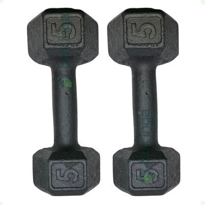 Par de Halteres Sextavado - 5 Kg