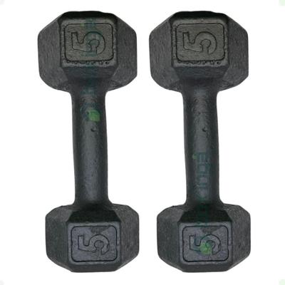 Par de Halteres Sextavado - 5 Kg