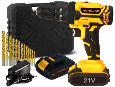 Parafusadeira Furadeira Impacto 2 Baterias 21v Maleta Kit
