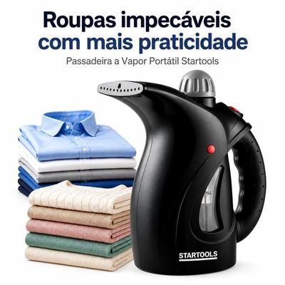 Passadeira a Vapor Portátil Startools 800W 127V ou 220V Desamassa Roupas Vaporizador 200ml