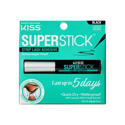 Pegamento para pestañas KISS Super Stick de 5 días de duración extendida 4.8g Negro