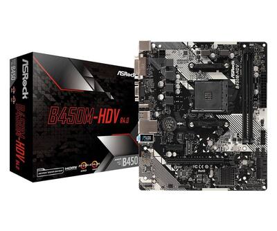 Placa mãe ASRock B450M-HDV R4.0 AM4 DDR4 HDMI DVI-D M.2 6x USB 3.1 90-MXB9N0-A0UAYZ