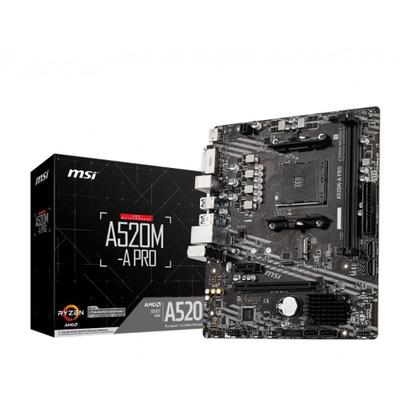 Placa Mãe MSI A520M-A PRO Chipset A520, AMD AM4, mATX, DDR4