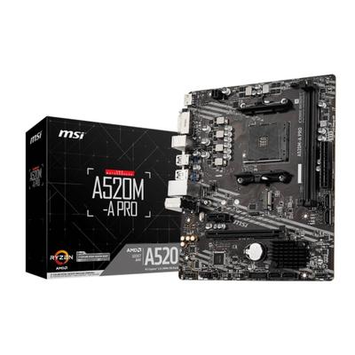 Placa Mãe MSI A520MA PRO AM4 2xDDR4 AMD A520 MATX