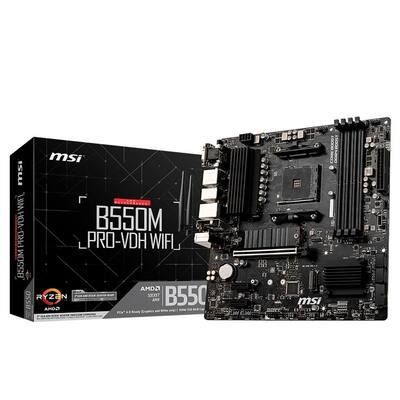 Placa-Mãe MSI B550M Pro-VDH WiFi, AMD AM4, mATX, DDR4, Preto - B550M PRO-VDH WIFI