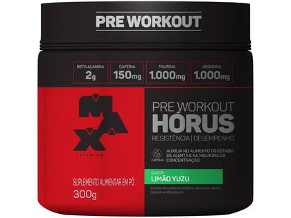 Pre Workout Suplemento Em Pó Max Titanium Treino Horus Sabor Limão yuzu Em Pote De 300g