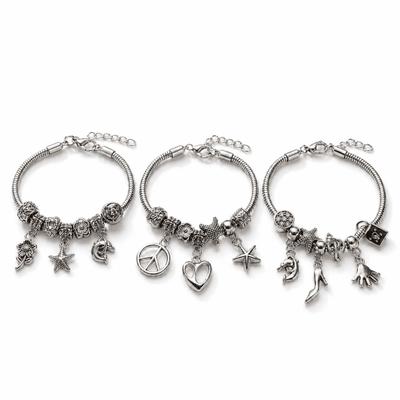 Pulseira Prateada com Fecho Lagosta e Corrente Extensora para Ajuste