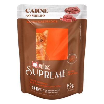 Ração Úmida Sache Quatree Supreme Gatos Castrados Carne 85g