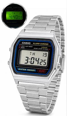 Relógio Casio Unissex Masculino E Feminino De Pulso Vintage Prateado Com Pulseira Em Aço Inoxidável Original