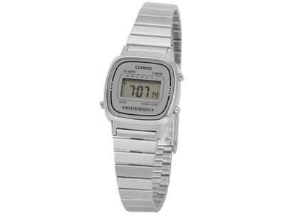 Relógio Feminino Casio Digital Vintage Prata Mini LA670WA-7DF
