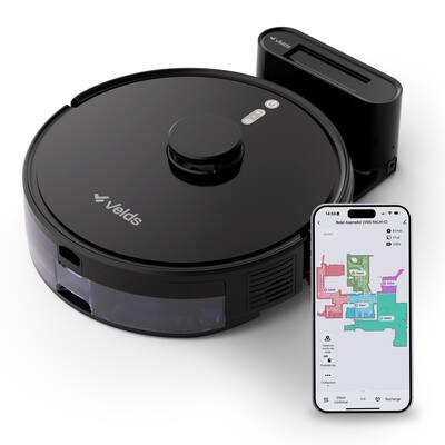 Robô Aspirador de Pó Velds 3 em 1  Varre Aspira e Passa Pano com Mapeamento via App, Sensor Antiqueda e Limpeza Multisuperfície, Bivolt