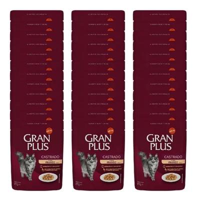 Sachê Gatos Castrado Sabor Frango Gran Plus 85g Kit 30 Unid.