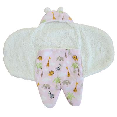 Saco de Bebê Para Dormir Sherpa Carneirinho Rosa e Rosa Safari