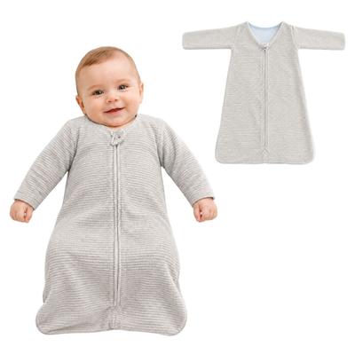 Saco de Dormir Bebê com Manga Longa Zíper Tecido Plush Cinza - GG