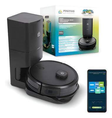 Smart Robô Aspirador Wi-fi 3 Em 1 Varre, Aspira, Passa Pano, Autolimpante, Mapeamento Inteligente, Retorna Para A Base, Comando De Voz E Aplicativo