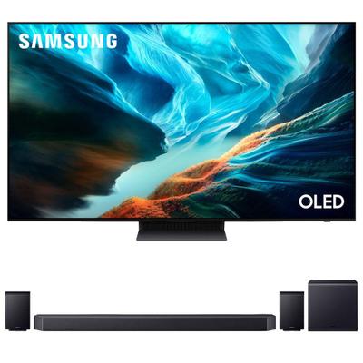 Smart TV 4K Samsung OLED 77" Polegadas + Soundbar Samsung Série Q com 11.1.4 canais HW-Q990H