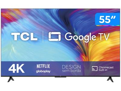 Smart TV 55 TCL 4K UHD 55P635 HDR Bluetooth Google Assistant e Borda Fina