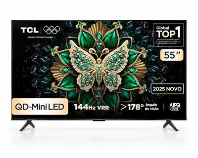 Smart TV 55 TCL 55C6K 4K QDMini Led 144Hz Sistema Operacional Google TV