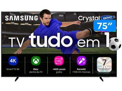 Smart TV Samsung 75 polegadas UHD 4K WiFi Tizen Crystal UHD UN75U8100FGXZD 2025