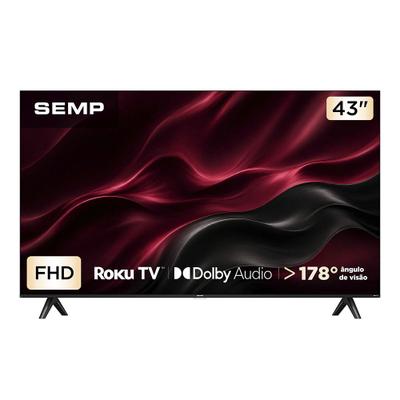 Smart TV Semp 43 Polegadas LED Full HD S42R Roku TV Wi-Fi Dolby Audio Brilho até 240 Nits 43S42R