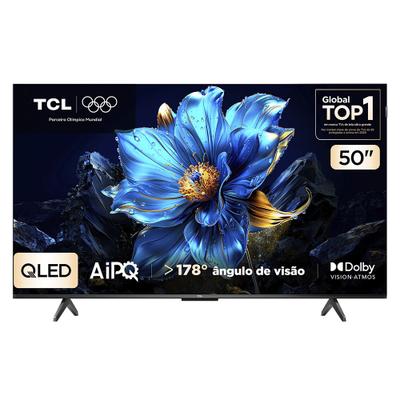 Smart TV TCL 50 Polegadas QLED 4K P7K WiFi Bluetooth Google TV HDR10 Dolby Atmos Dolby Vision 50P7K