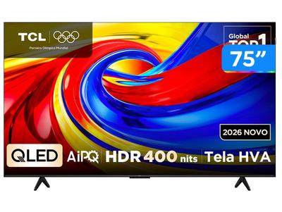 Smart TV TCL 75 Polegadas P7L Advanced 4K QLED Tela HVA 120Hz AIPQ Dolby Vision HDR10