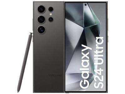 Smartphone Samsung Galaxy S24 Ultra 6,8" Galaxy AI 256GB Titânio Preto 5G 12GB RAM Câm. Quádrupla 200MP + Selfie 12MP Bateria 5000mAh Dual Chip