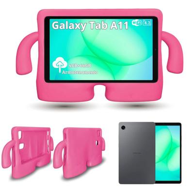 Tablet Samsung Infantil Galaxy Tab A11 WiFi 64GB 4GB RAM Tela 8.7 90Hz Octa Core Com Capa Ebuy Rosa