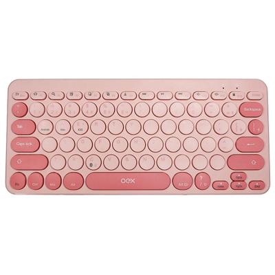 Teclado bluetooth retro plus tc510 oex rosa